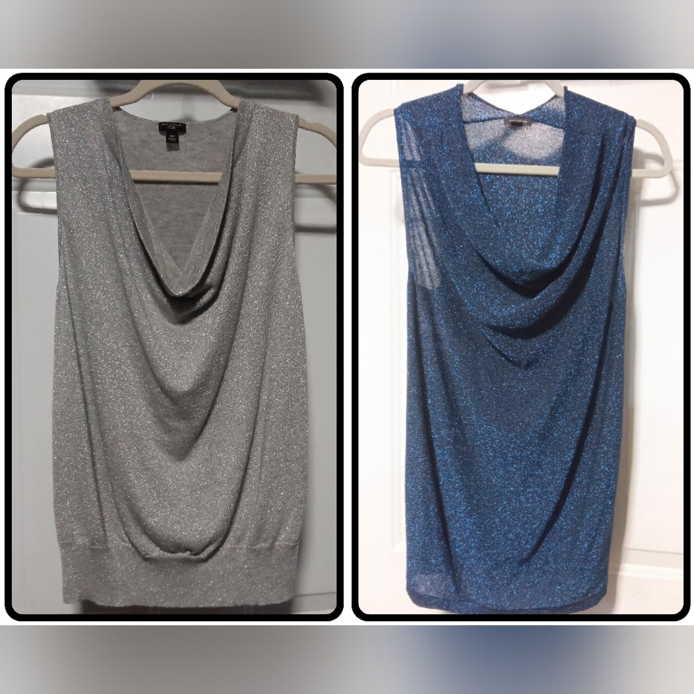 Ann Taylor S/MP Pair Shimmer Blouses